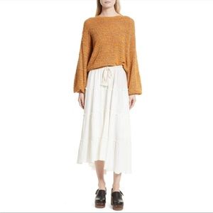 See By Chloé cottage core Ruffled Cream Maxi Prairie Skirt L